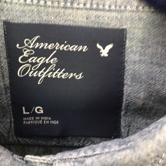 American Eagle Chambray Denim Western Shirt - Picture 4 of 6